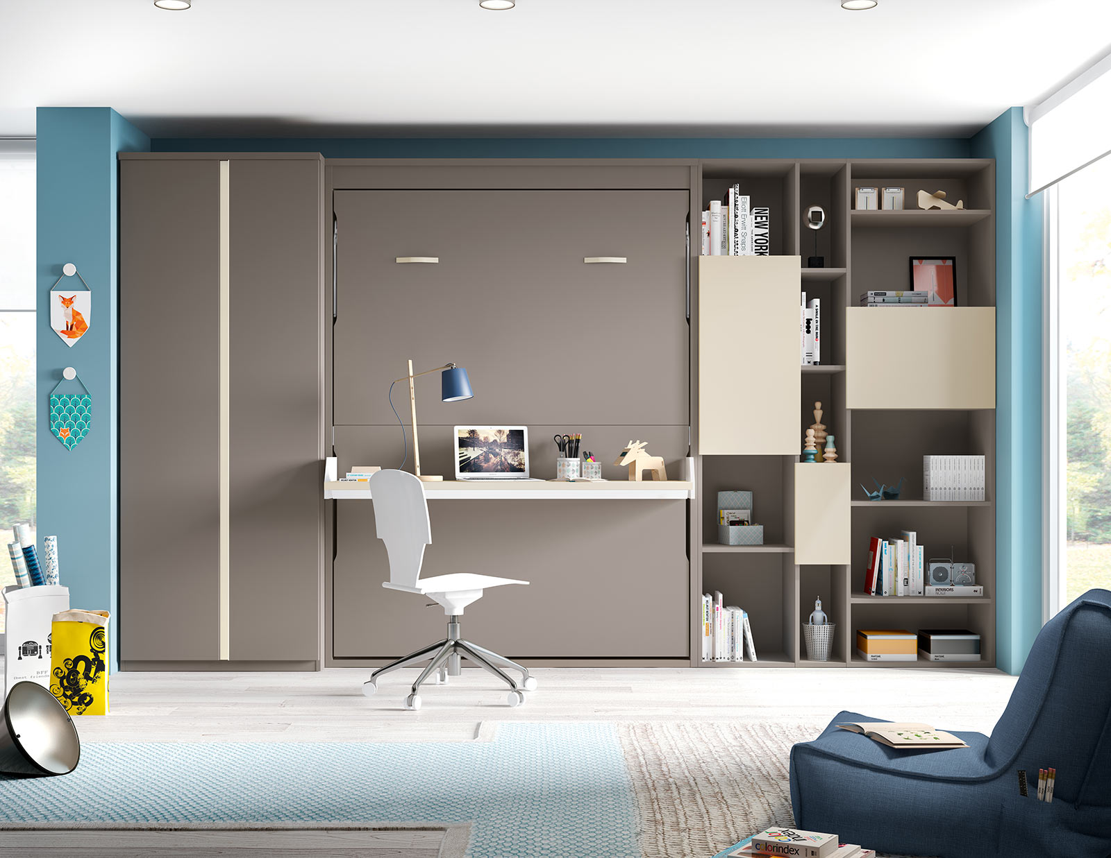 Space Deskbed The London Wallbed Company, Single Murphy Bed With Desk Uk