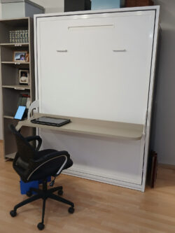 Double vertical wallbed desk bed